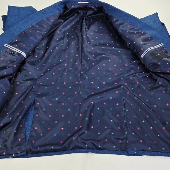 Tommy Hilfiger Size 46R Mens Blue Sport Jacket Blazer Wool Blend Two Back Slit - Picture 13 of 15
